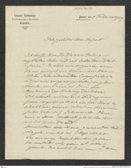 Nachlass Franz Steindachner, Brief von Gustav Schneider (junior) an Franz Steindachner (02.02.1909), Inv.Nr. 462.14, Seite 1